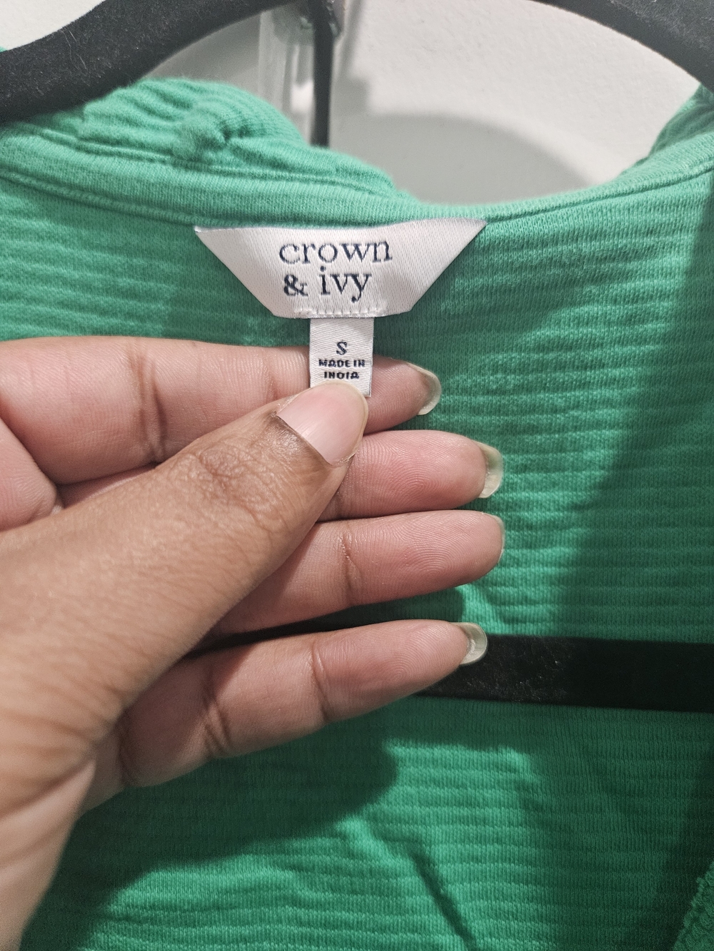 crown & ivy Emerald Ribbed Knit Women's Top